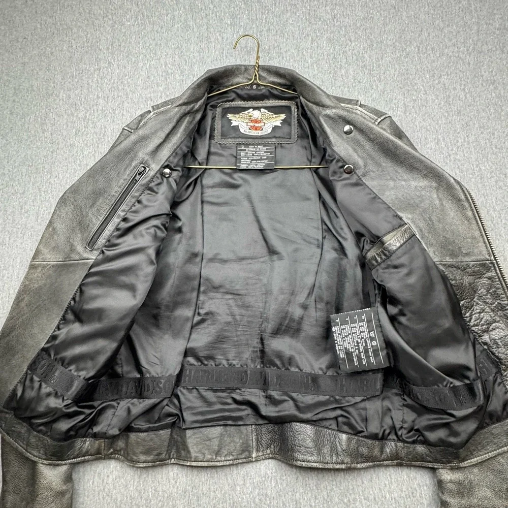 Harley Davidson Road Hog Distressed Leather Jacket 97064 Sz S Motorcycle Biker